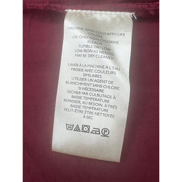 Free People We The Free Lyrical Flowy Tunic Top Ribbed Sleeves Burgundy Size S - Picture 13 of 15